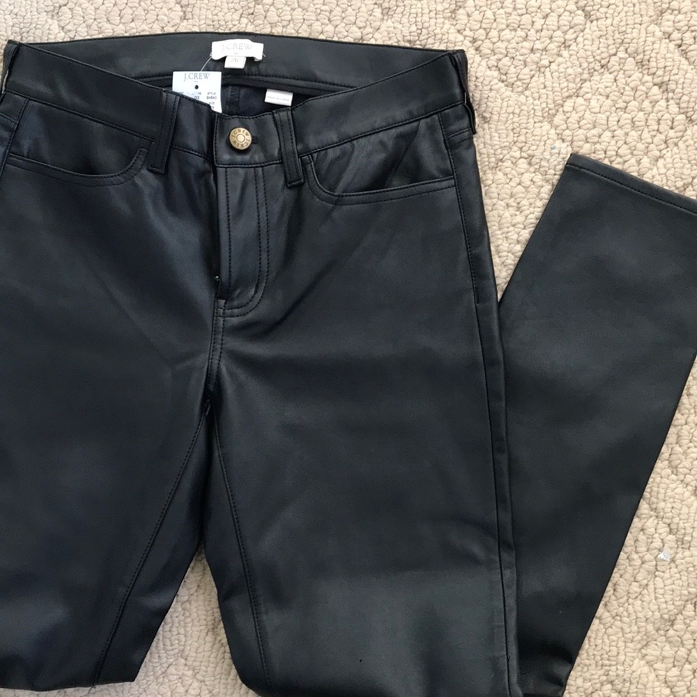J. Crew Black Faux Leather Skinny Pants